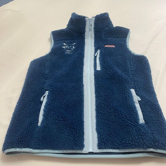 Vineyard Vines Supershep Women’s Navy Blue Fleece Vest Size Small - Picture 1 of 6